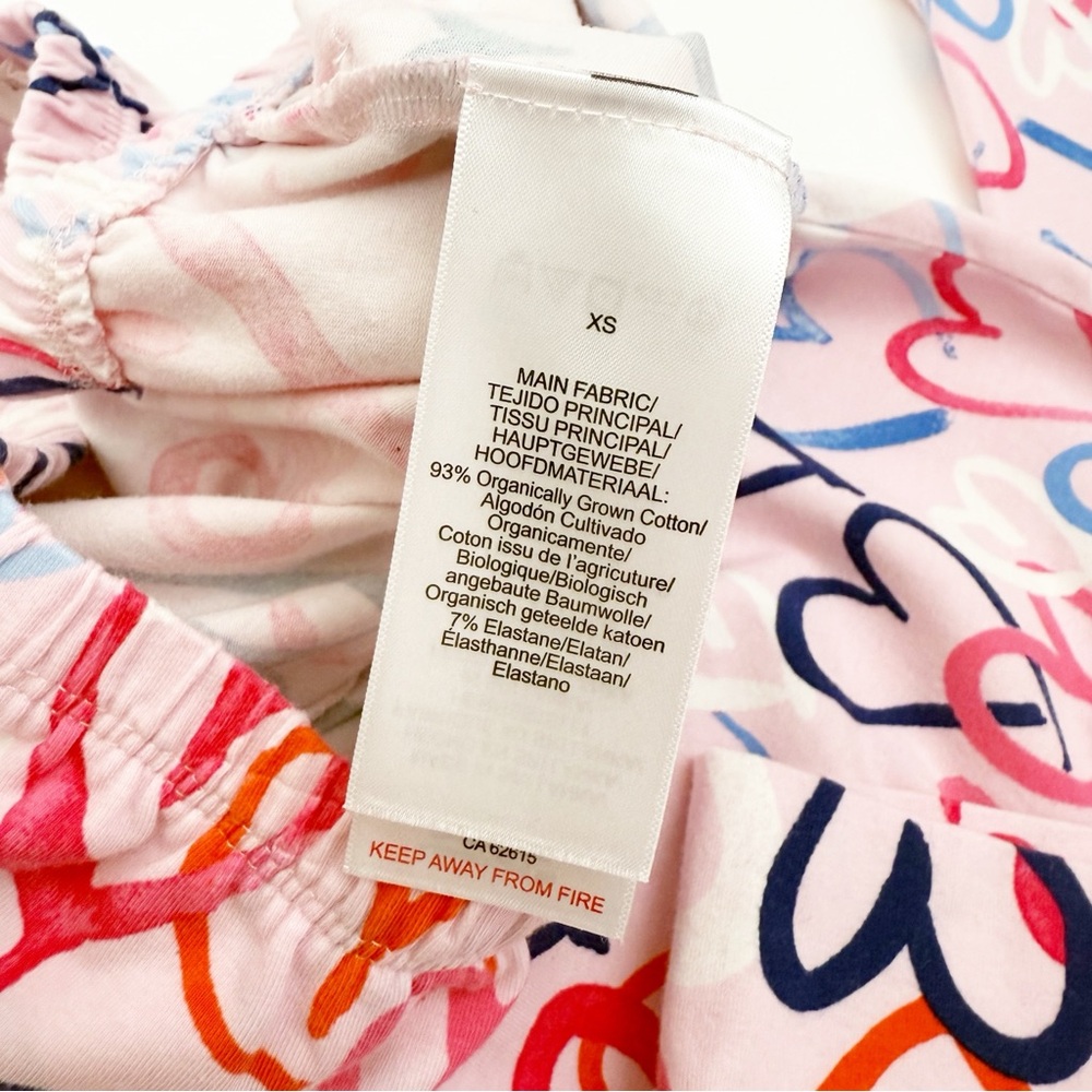 BedHead Pajamas Hearts Organic Cotton Two (2) Piece Pajama PJ Set Pink - Picture 14 of 16